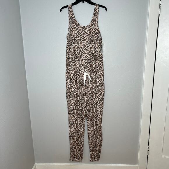 New Honeydew Just Chillin Leopard Print Jumpsuit Sleeveless Women's Size L - Picture 3 of 6